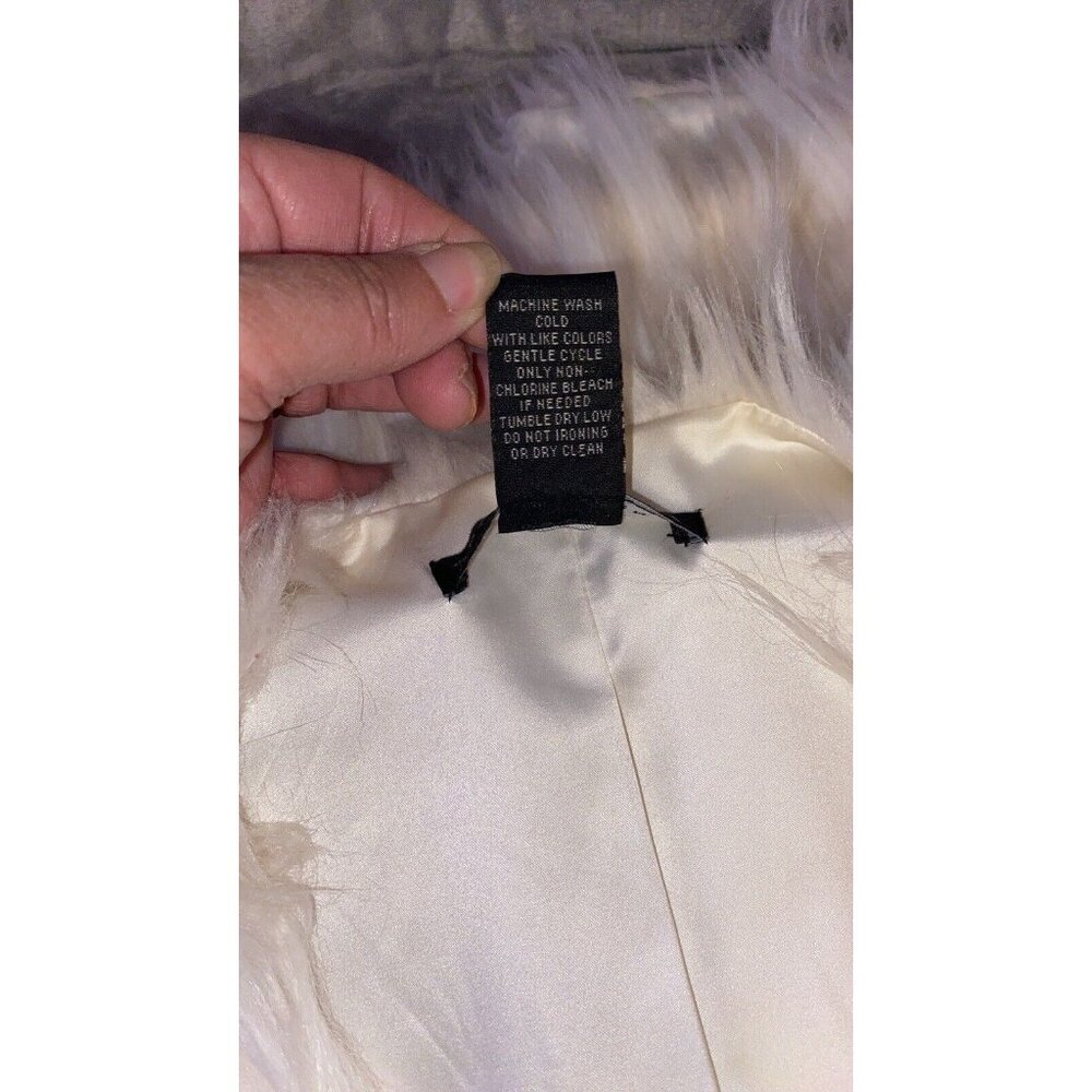 GRACE ELEMENTS Faux Fur VEST Womens Sz M Cream And Beige Blend Casual Work Party - Picture 12 of 16